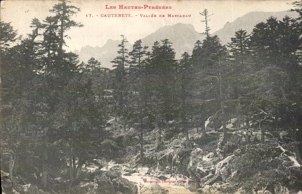 Les Hautes-Pyrénées — Cauterets, Tal von Marcadau — Phototypie Lébouche (Frankreich) - Vorderseite