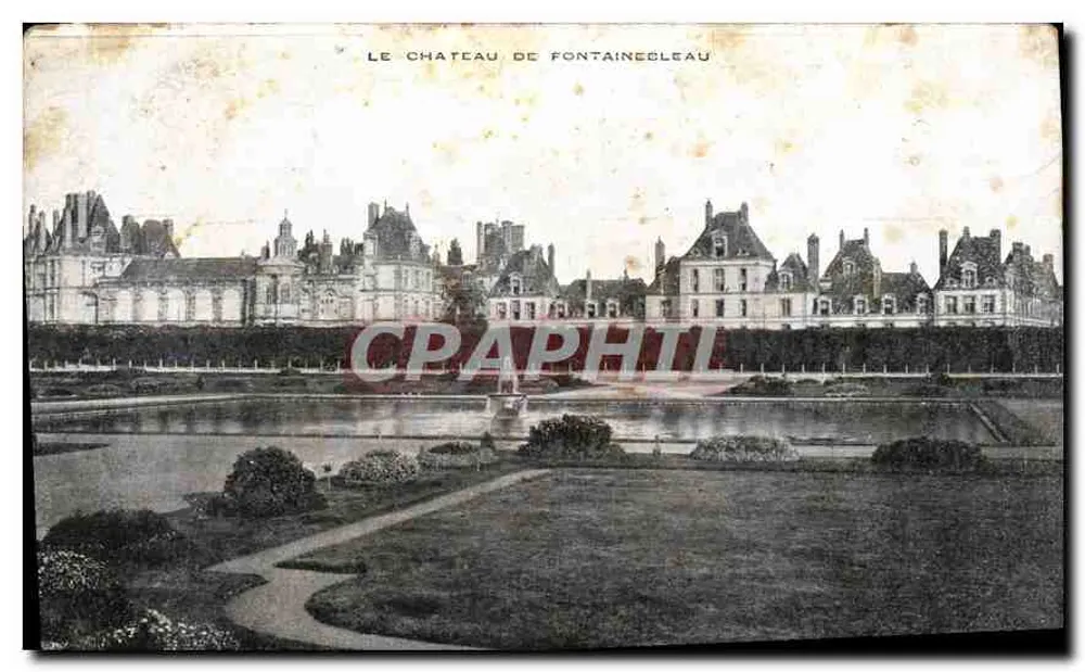 O Castelo de Fontainebleau — vista do parque e do lago — editor não identificado - Frente