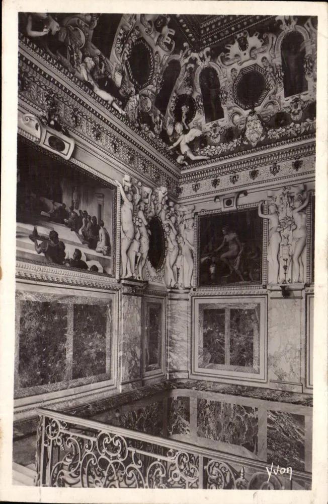 Innenansicht des Palastes von Fontainebleau — Salle des Sardines — Édition d'Art Yvon, n° 72 - Vorderseite
