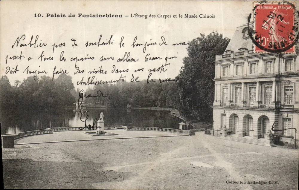 Schloss Fontainebleau — Der Karpfenteich und das Chinesische Museum — Künstlerische Sammlung L. M. - Vorderseite