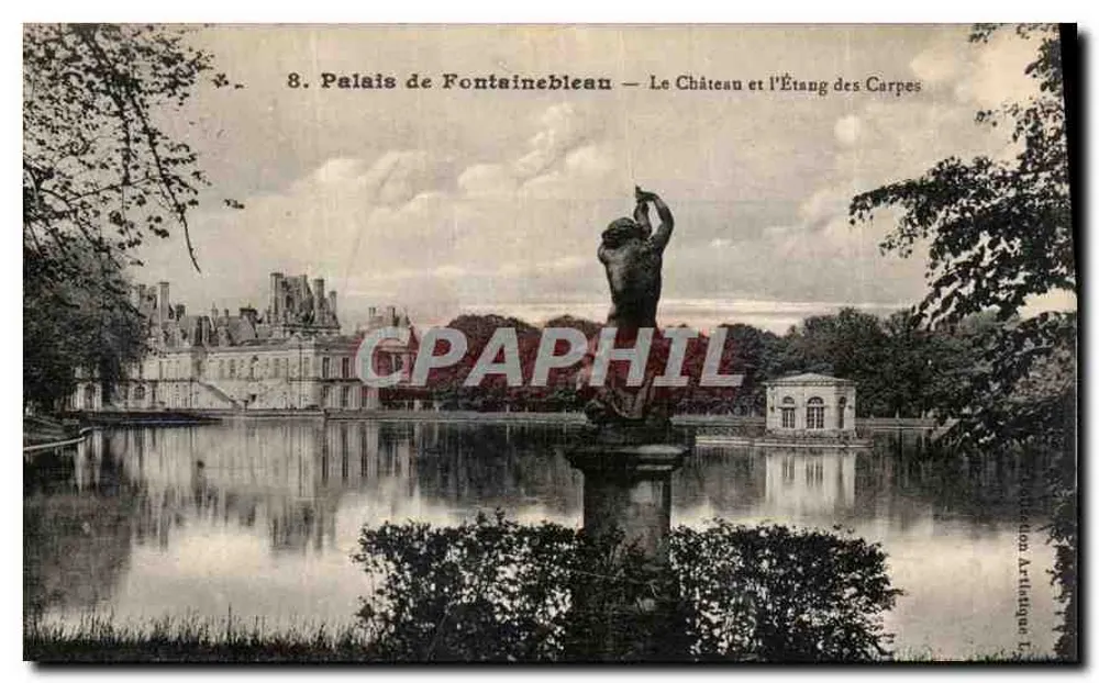 Palast von Fontainebleau — Das Schloss und der Karpfenteich — Photomechanische Druckerei L. MENAUD, Fontainebleau - Vorderseite