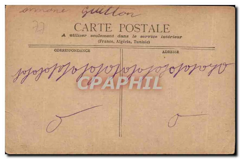 O Castelo de Fontainebleau — vista do parque e do castelo — editor não identificado, n° de série 44 - Verso