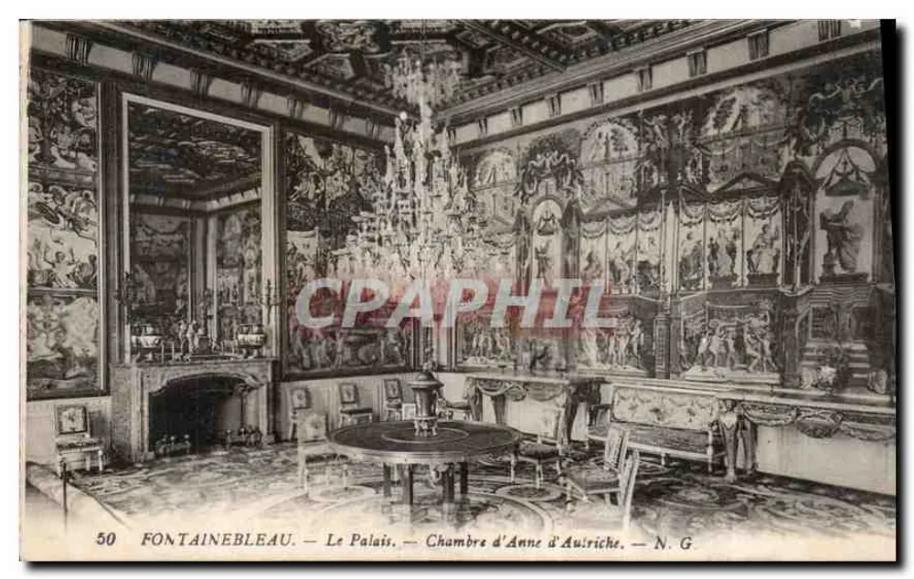 Fontainebleau — Das Schloss — Zimmer von Anne d'Auriche — N. G. - Vorderseite