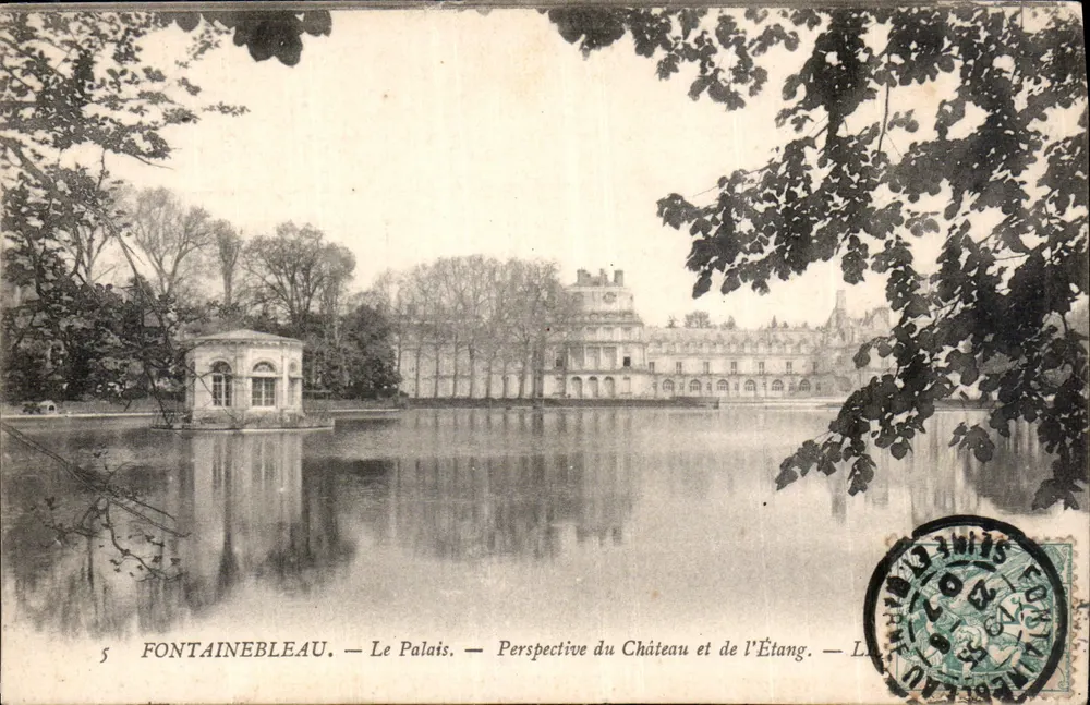 Fontainebleau — Das Schloss — Ansicht des Schlosses und des Sees — L. Lamy - Vorderseite