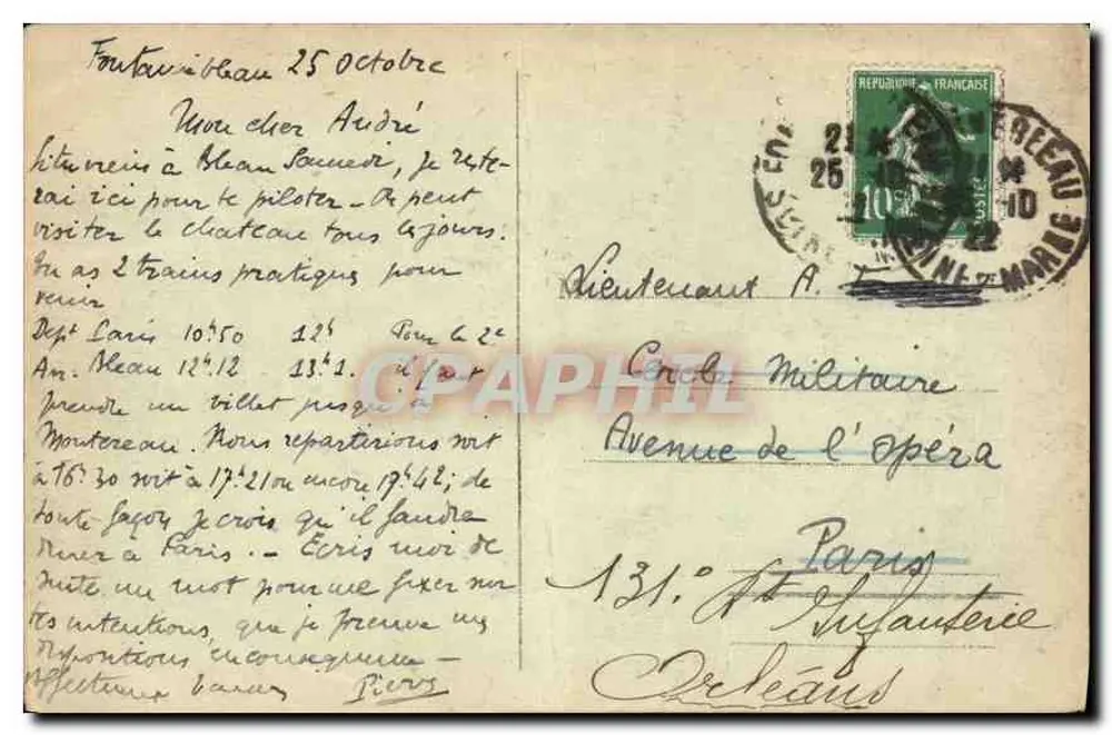 Palast von Fontainebleau — Die Eisenpferdestiege — Serie 40 - Rückseite