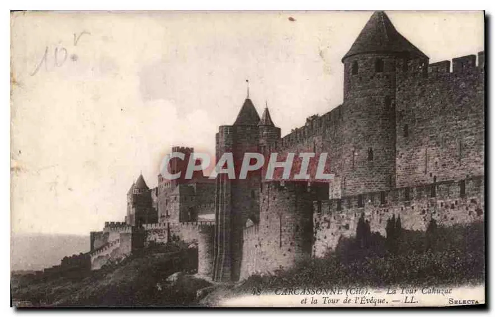 Carcassonne (Befestigung) — Turm Cahuque und Bischofsturm — Selecta - Vorderseite