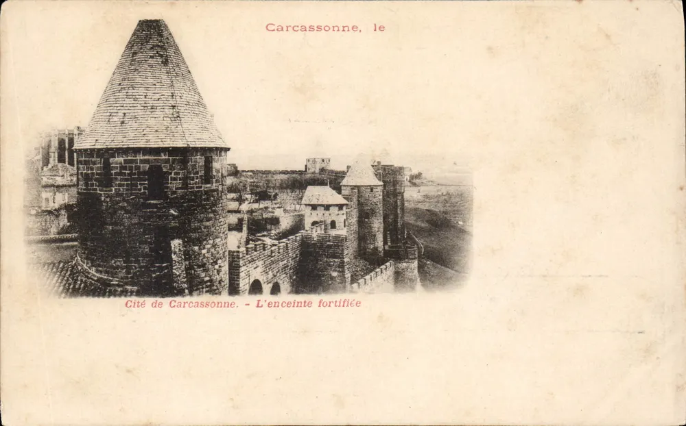 Carcassonne, die — Cité de Carcassonne. - Die befestigte Umfriedung — Verlag nicht sichtbar - Vorderseite