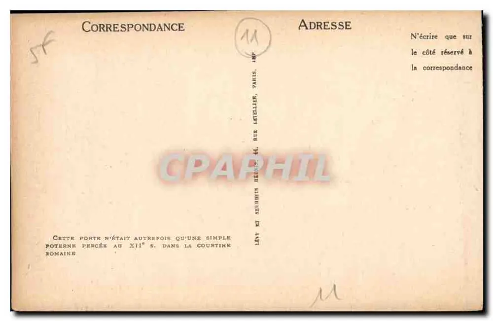 Carcassonne — Conjunto da Porta d'Aude — LL. - Verso