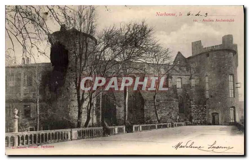 Narbonne, dawny archidiecezja — widok ruin i mostu — wydawca L. Janton, Narbonne, nr 10 - Awers