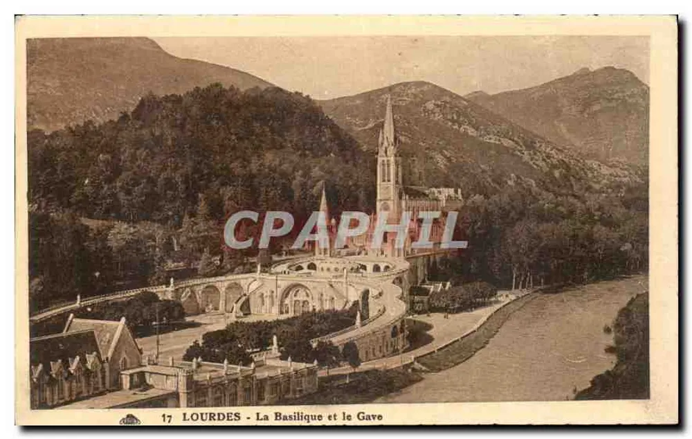 Lourdes - A Basílica e o Gave — n°17 - Frente