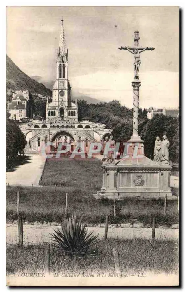Lourdes. Le Calvaire Breton et la Basilique — L.L. - Recto