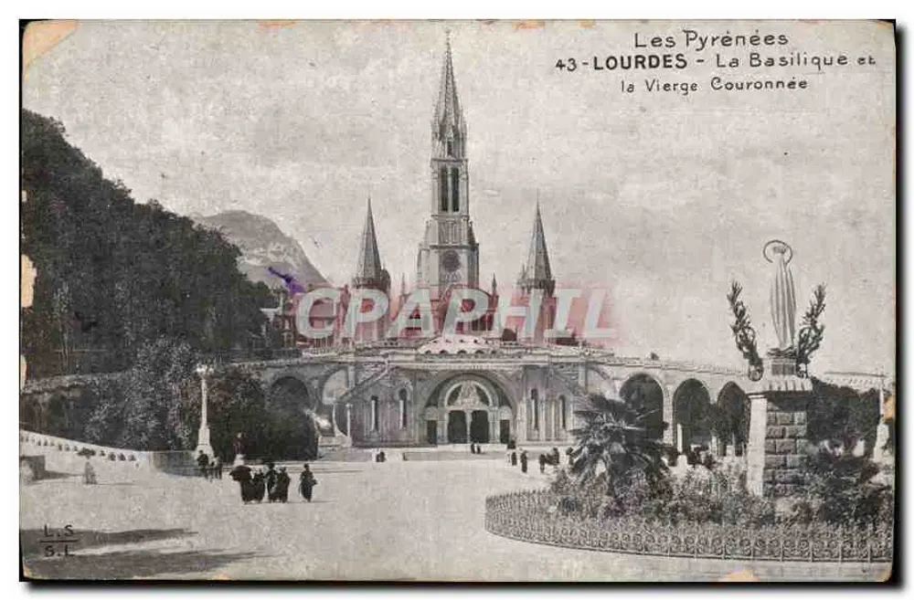 Lourdes — Die Basilika und die gekrönte Jungfrau — L.S. 43 - Vorderseite