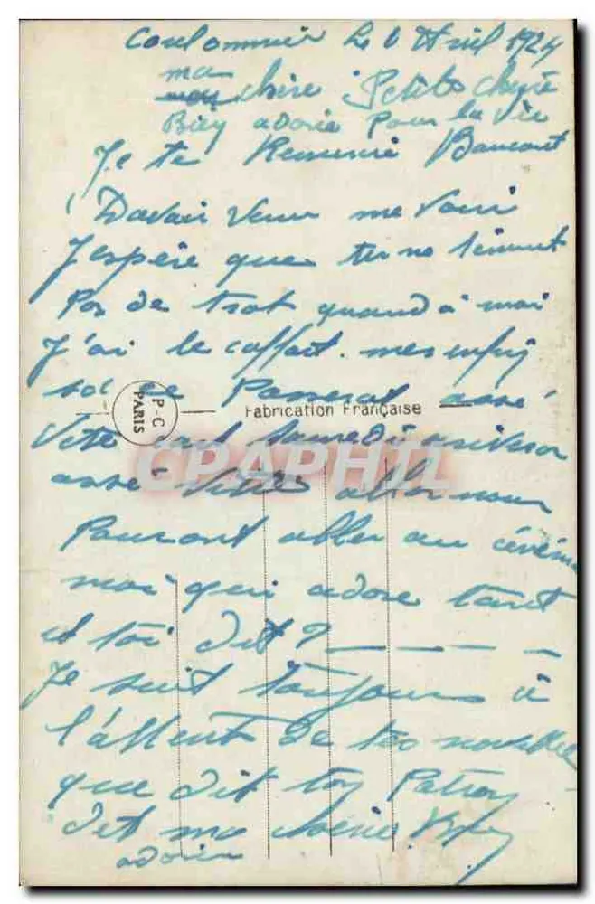 Casal com pombas — PC Paris 1131 - Verso