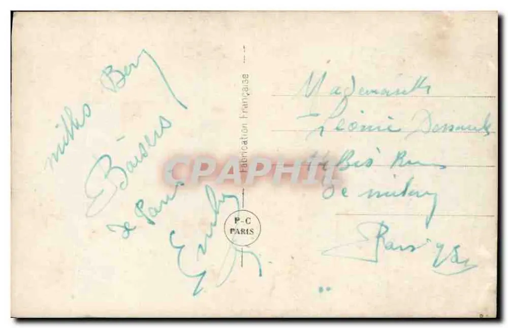 Jovem mulher lendo um jornal — homem em traje inclinado — PC Paris 1030 - Verso