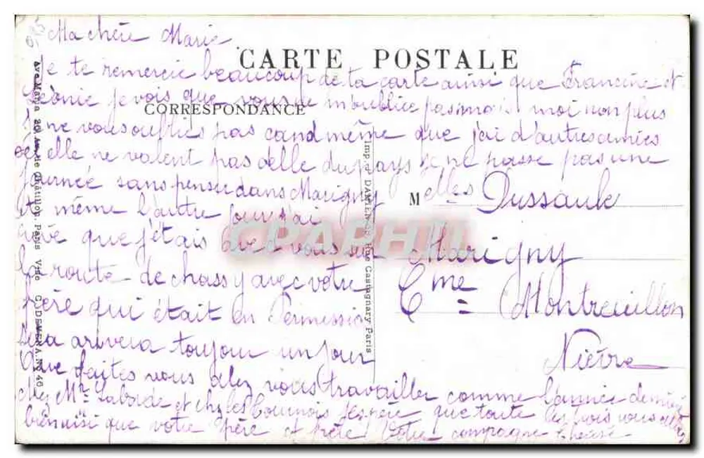 Santa Geneviève — Paris, coração da França — Editor G. Chavannes - Verso