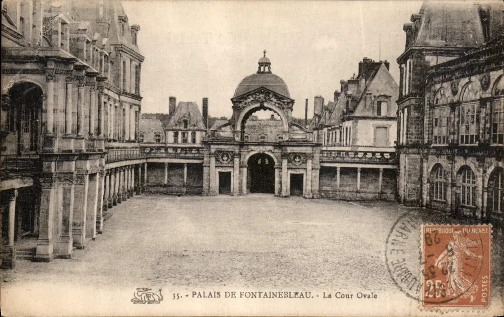 Schloss Fontainebleau — Ovaler Hof — Anonymer Verlag, Nr. 35 - Vorderseite