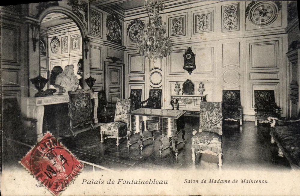 Schloss Fontainebleau — Salon der Madame de Maintenon — Verlag unbekannt, Seriennummer nicht sichtbar - Vorderseite