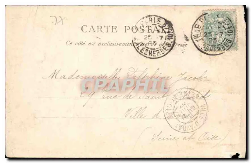 Schloss Fontainebleau — Salon de Mme de Maintenon — anonymer Verleger, Nr. 34 - Rückseite