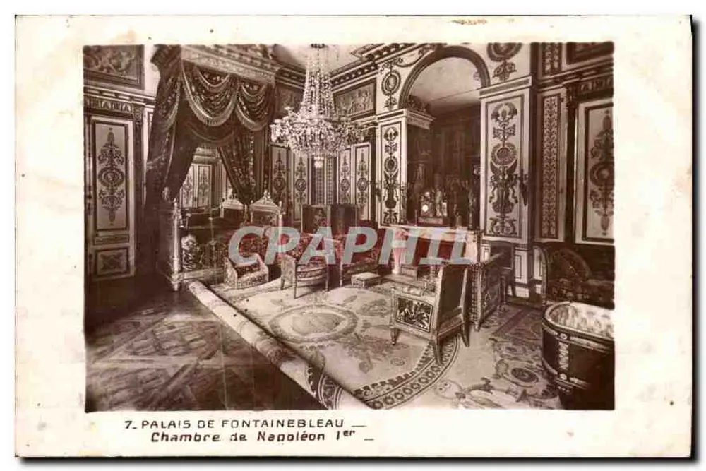 Schloss Fontainebleau — Zimmer von Napoleon I — Antike Ansichtskarte n°7 - Vorderseite
