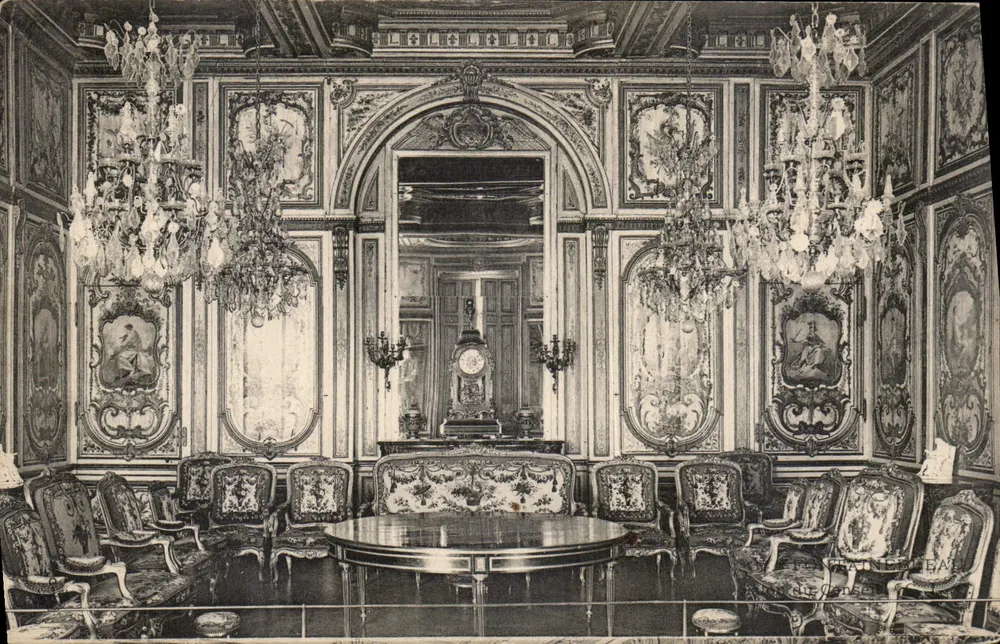 Sala de recepção ricamente decorada — Castelo de Gensel — editor TADNÉRÉAUX - Frente