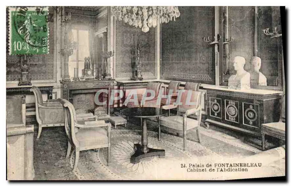 Palazzo di Fontainebleau — Studio dell'Abdicazione — editore non identificato, n° 23 - Recto