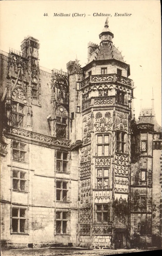 Meillant (Cher) — Zamek, Schody — Wydawca nieznany, nr 44 - Awers