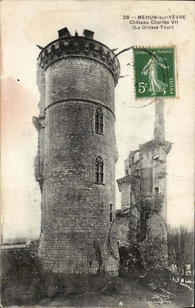 Mehun-sur-Yèvre — Schloss von Karl VII (La Grosse Tour) — E. Augier, Bazar - Vorderseite