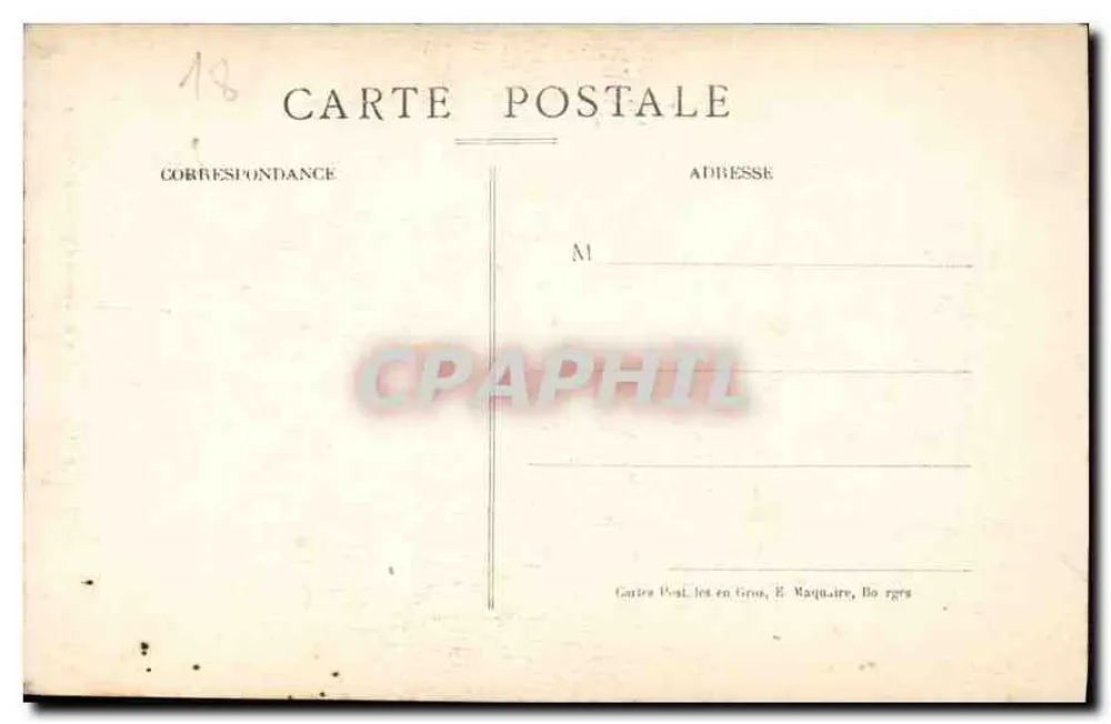 Mehun-sur-Yèvre (Cher) — Die Ruinen des Schlosses von Karl XII. — Verlag E.M. Nr. 5 - Rückseite