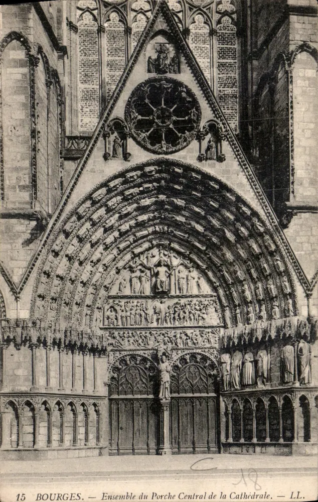 Bourges — Insieme del Portico Centrale della Cattedrale — LL. - Recto