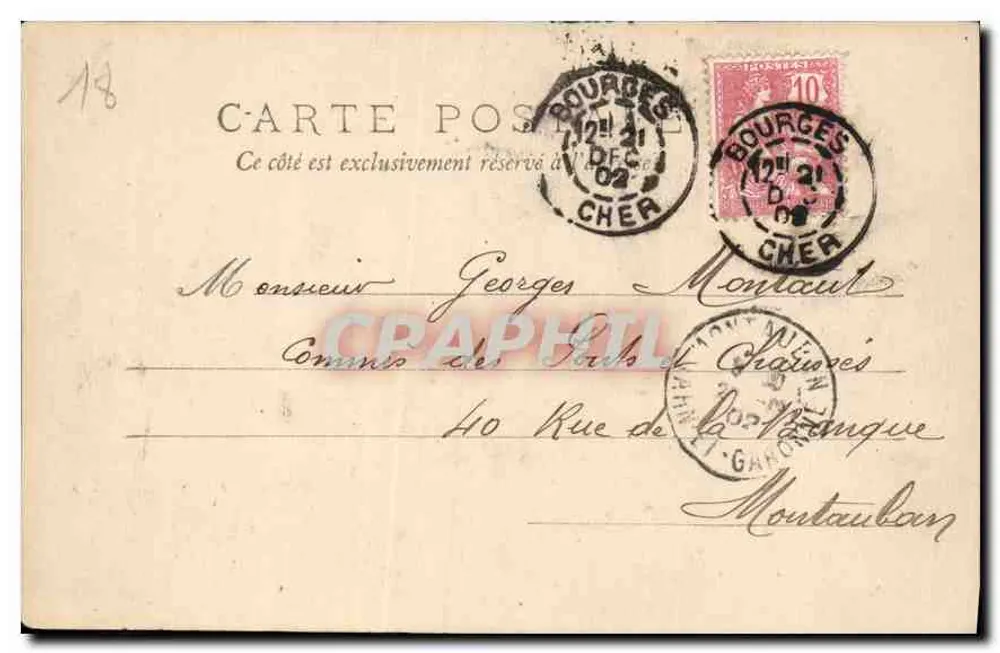 Bourges — Rue Porte Jaune e Catedral — editor desconhecido, n°5 - Verso