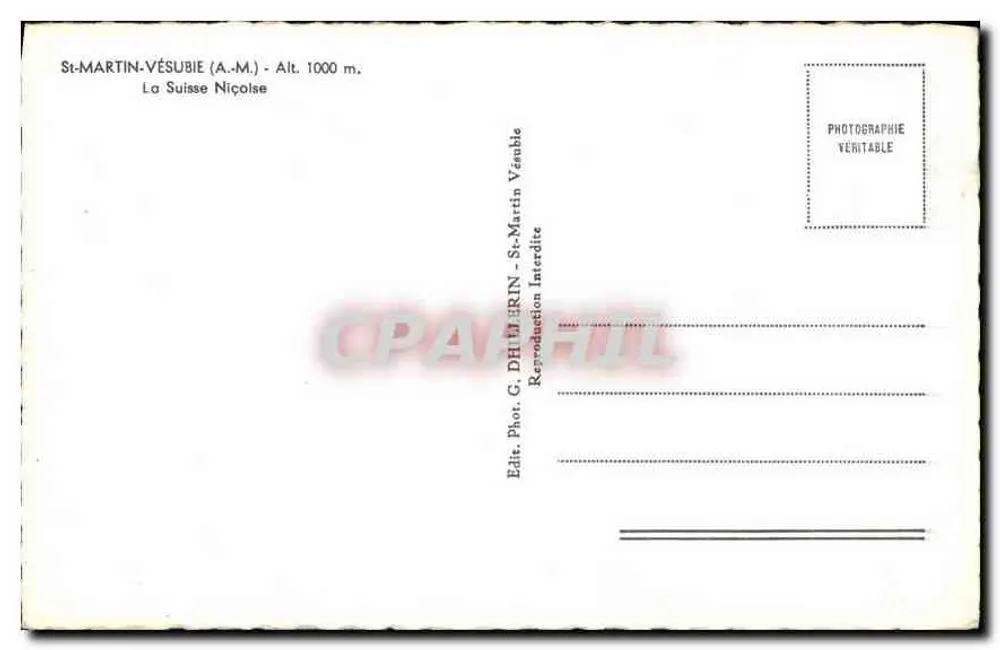 St-Martin-Vésubie — Dorf eingebettet in den Alpen-Maritimen — Edit. G. Dhuerin - Rückseite