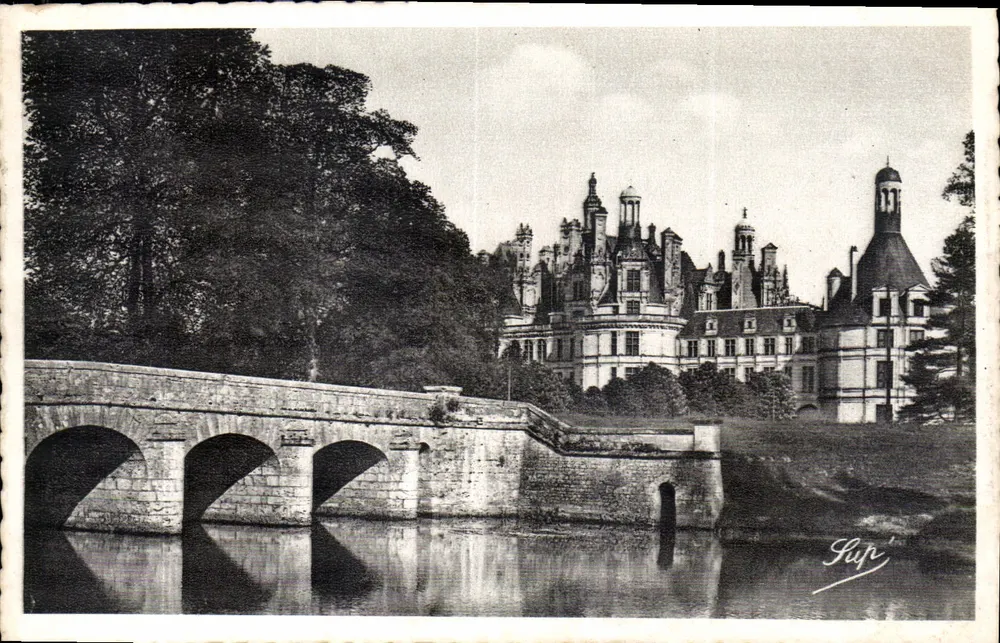 Chambord — Das Schloss und die Brücke des Cosson — Kunstausgabe A. Béni - Angers - Vorderseite