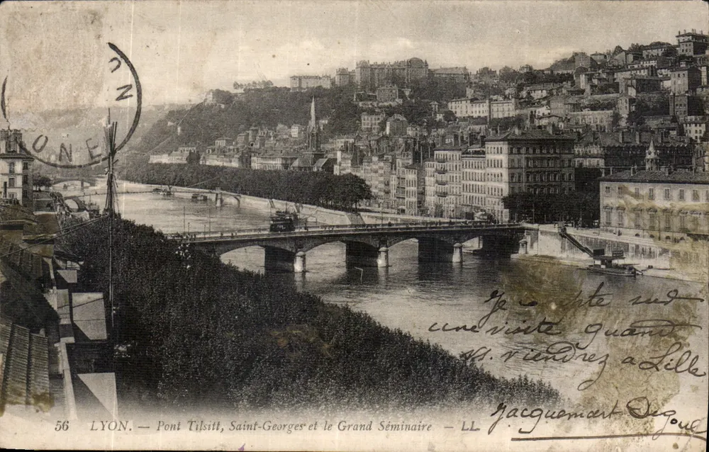LYON — Brücke Tilsitt, Berg Saint-Georges und das Grand Seminar — n° 56 - Vorderseite