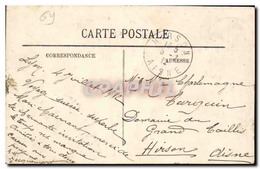 LYON — Brücke Tilsitt, Berg Saint-Georges und das Grand Seminar — n° 56 - Rückseite