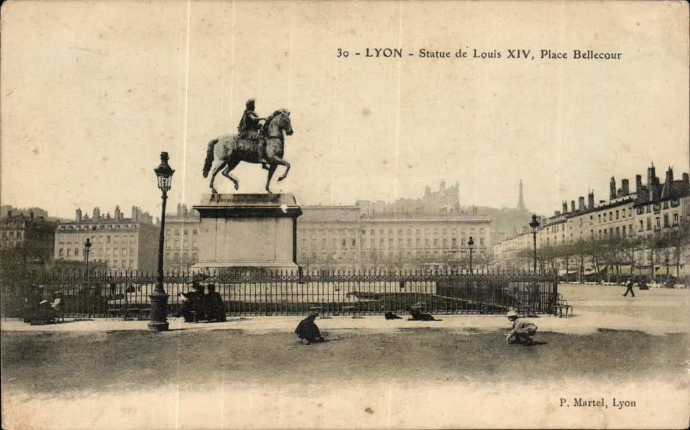 LYON - Statue von Louis XIV, Place Bellecour — P. Martel, Lyon, n°30 - Vorderseite