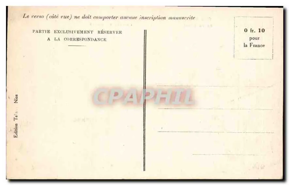CANNES — A Estátua de Eduardo VII — Edição Taïra, Nice - Verso