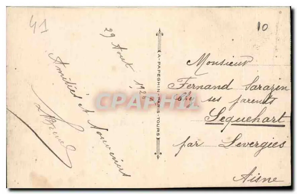Blois (Loir-et-Cher) — O Castelo — Fachada interna — Editor Papeghin Paris-Tours, n°37 - Verso