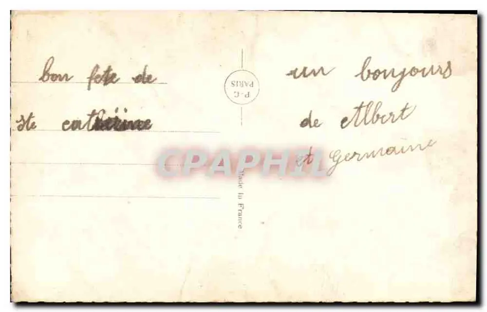 Jovem mulher lendo uma carta — sob cerejeiras em flor — PC PARIS n°3440 - Verso