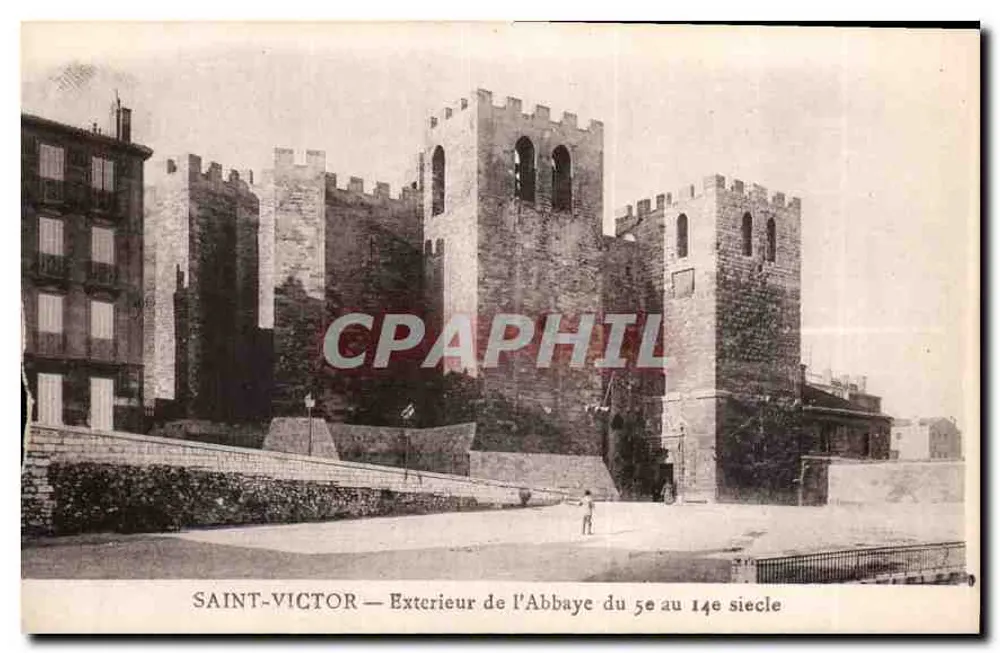 Saint-Victor — Äußeres der Abtei vom 5. bis 14. Jahrhundert - Vorderseite
