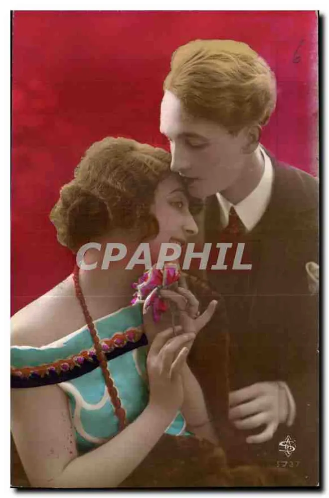 Jovem homem e jovem mulher — cena de espera — n° 3737 - Frente