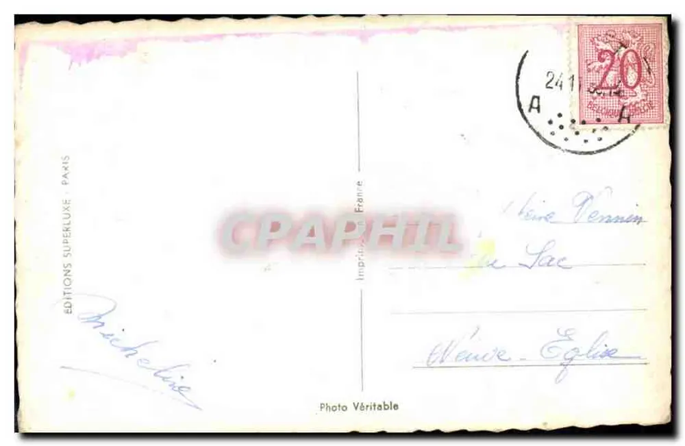 Uśmiechnięta młoda kobieta — z bukietem róż — Wydawnictwo Superkluxe, nr 04 - Rewers