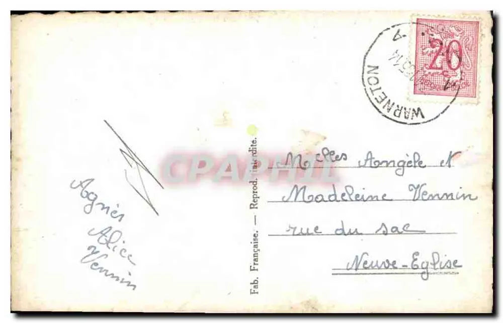 Jovem mulher sorridente — com buquê de flores — Se Catherine Co. n° 6013/3 - Verso
