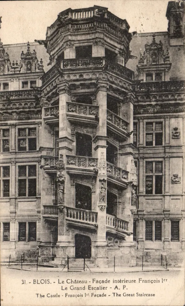Blois - Das Schloss - Innenfassade von François 1er - A.P. - Vorderseite