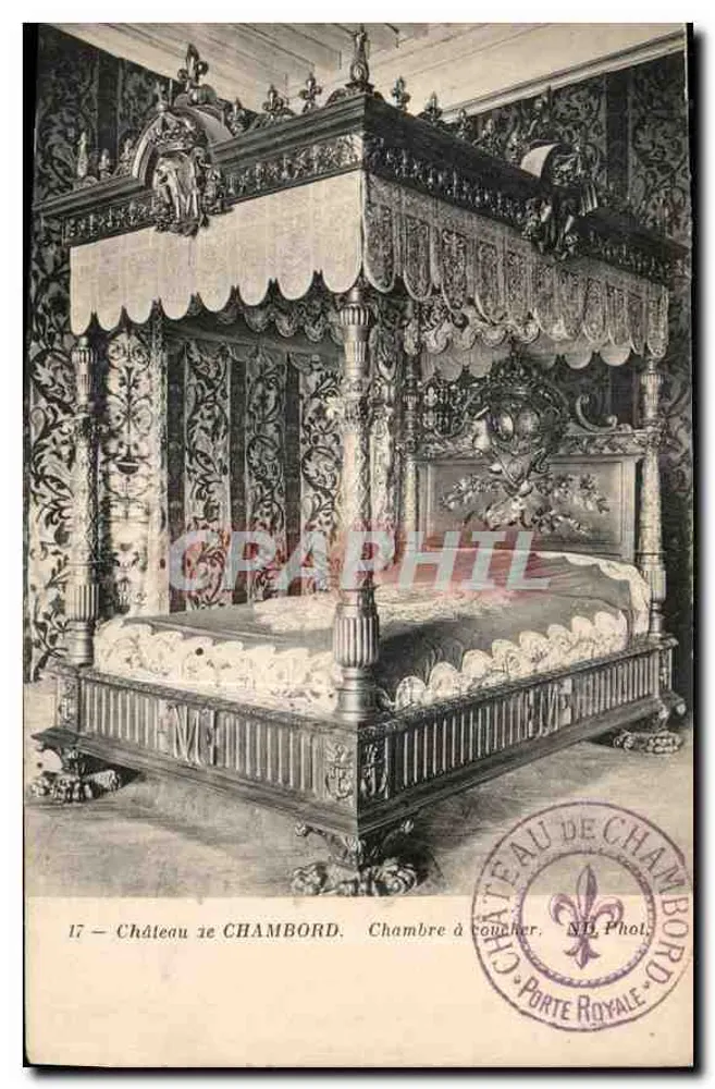 Castelo de Chambord — Quarto de dormir — NB. Fot. - Frente