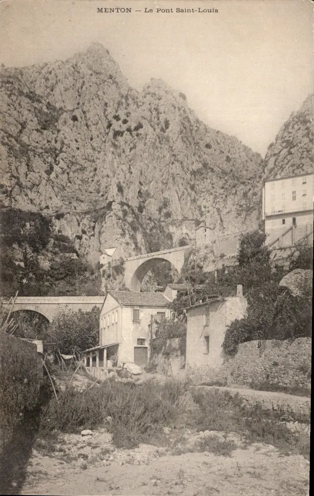 Menton — O Ponte Saint-Louis — Editor: Ballandat & Cie, n° 586 - Frente