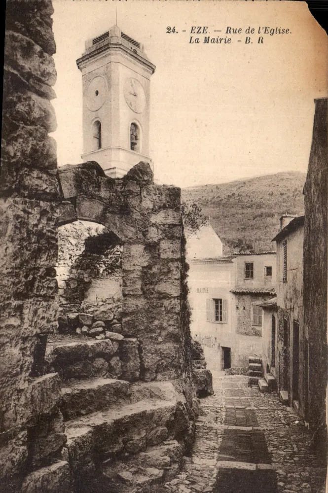 Eze — Rue de l'Église. A Prefeitura — B. R. - Frente