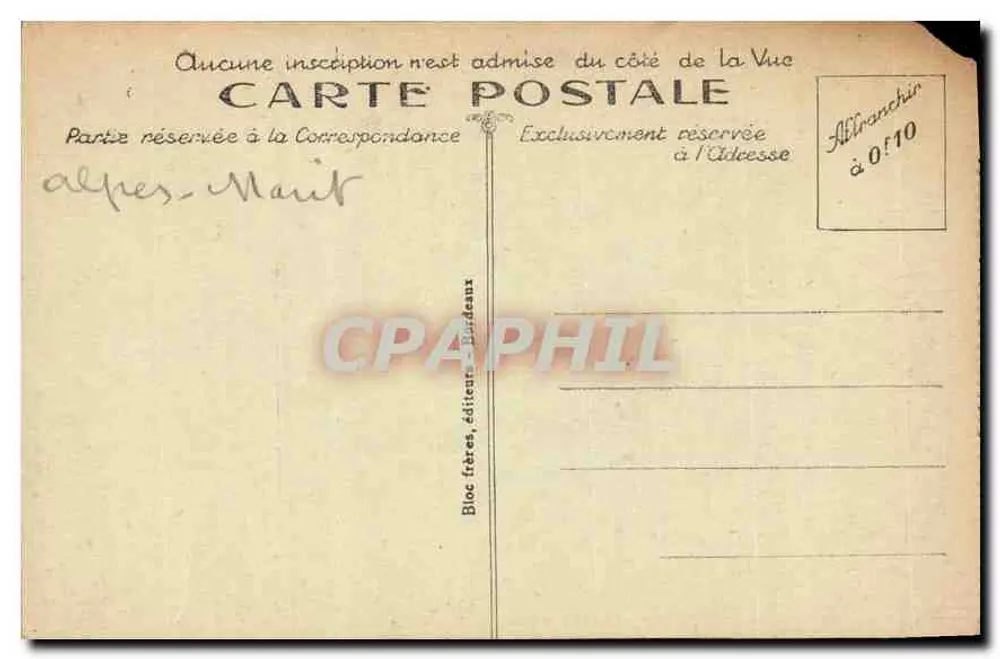 Eze — Rue de l'Église. A Prefeitura — B. R. - Verso
