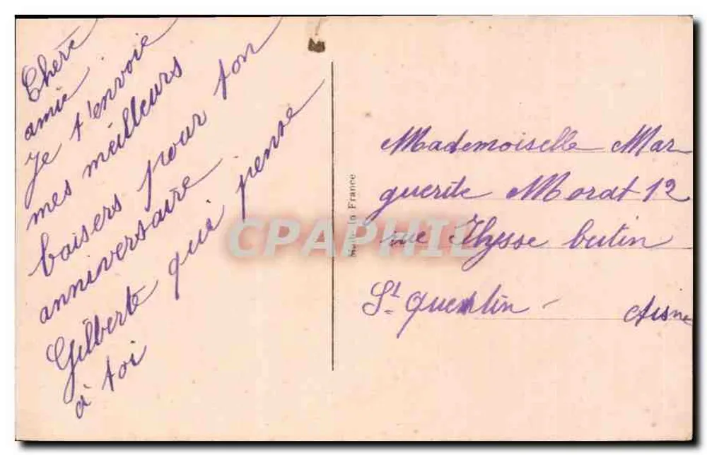 Casal ao ar livre — Aniversário — PC n°2784 - Verso