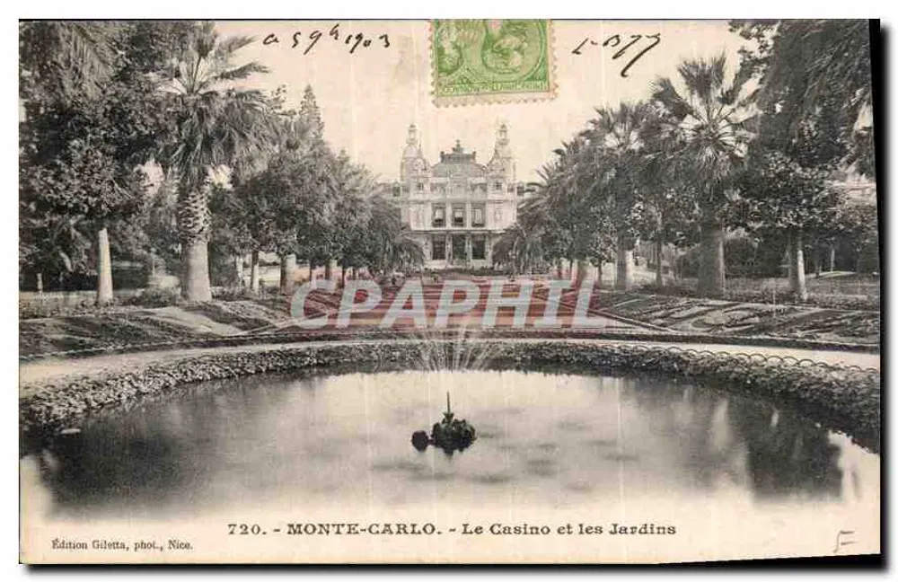MONTE-CARLO - Das Casino und die Gärten — Edition Gilèta, photo., Nice, Nr. 720 - Vorderseite