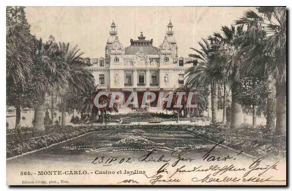 Monte-Carlo - Casino und Gärten — Édition Gilatta, Nice, n° 564 - Vorderseite